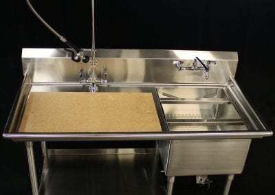 Custom metal Prep Table with cutting board - Pacific Stainless Products
