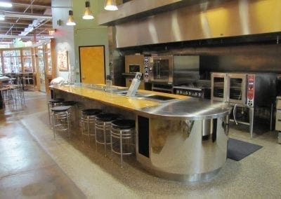 Food Services: Custom Island Prep and Serving Counter - Pacific Stainless Products