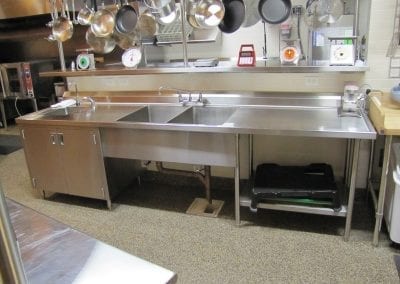 Custom kitchen Stainless Prep Table with Sink - Pacific Stainless Products