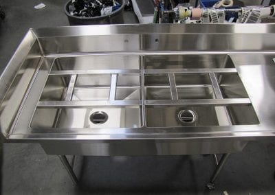 Custom Sink with Tray Slide Assembly