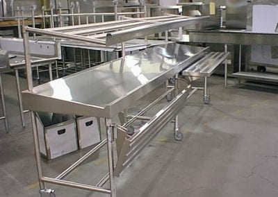 Rolling Serving Counter with Fold Down Tray Slides
