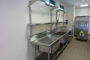 Custom Prep Sink with Pot Rack and Drawers