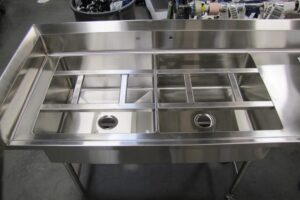 Custom Sink with Tray Slide Assembly