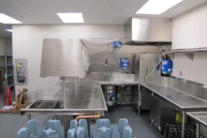 Custom Stainless Dishroom with Glass Racks